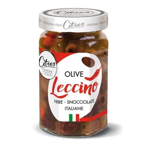 Citres csípős Leccino fekete olajbogyó, kimagozott – 290 g