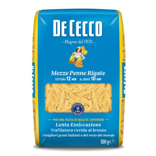 De Cecco Mezze Penne Rigate N°141 durum száraztészta – 500 g