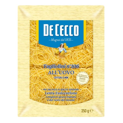 De Cecco tojásos Tagliolini N°106 durum száraztészta - 250g