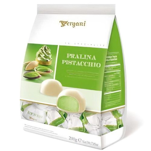Vergani fehér csokoládé praliné pisztácia krémmel – 174 g