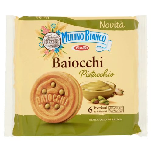 Mulino Bianco Baiocchi pisztáciakrémmel töltött keksz – 168g