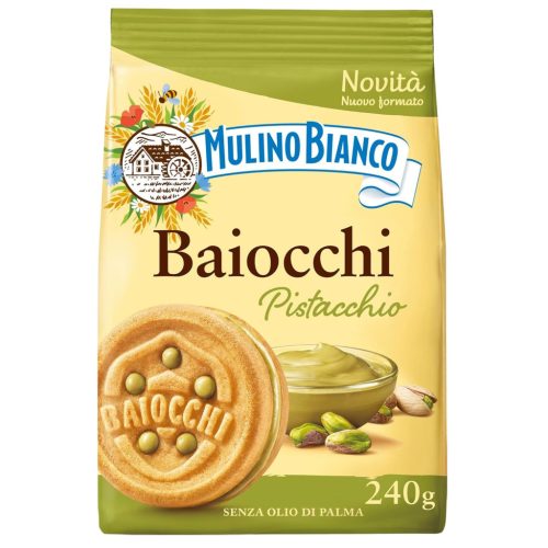 Mulino Bianco Baiocchi pisztáciakrémmel töltött keksz – 240g